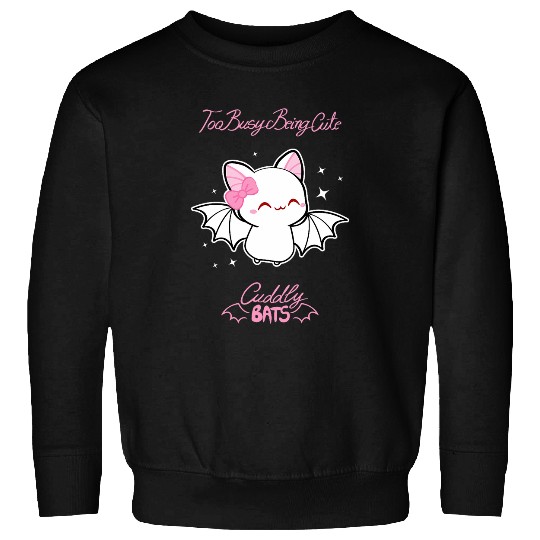Cute albino bat flying designed by Cuddly Bats comics Sweatshirts