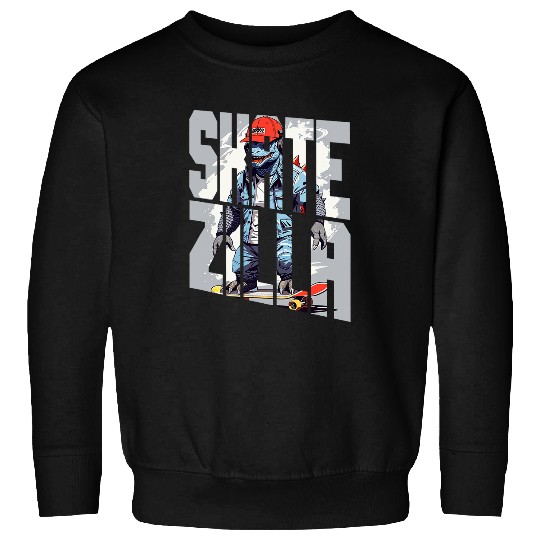 Japanese Monster Kaiju On A Skateboard Sweatshirts