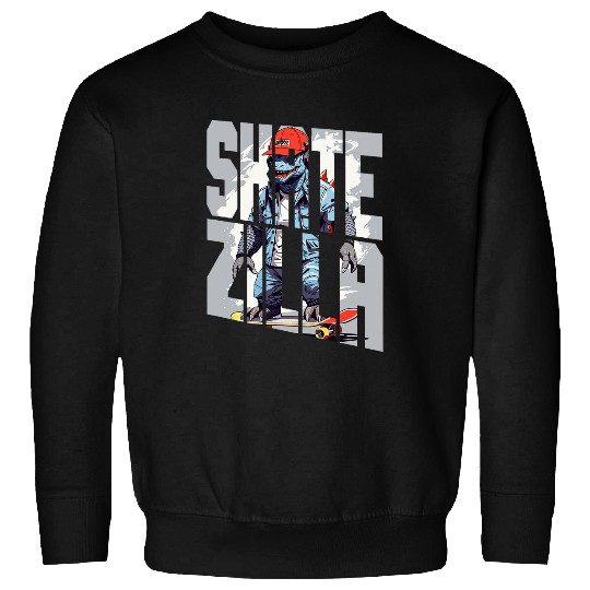 Japanese Monster Kaiju On A Skateboard Sweatshirts