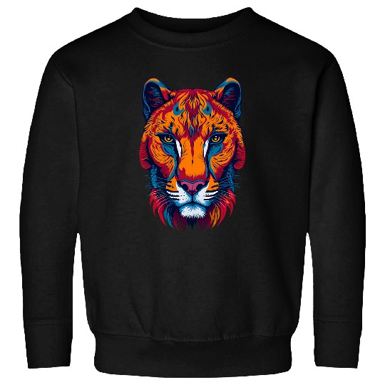 Lion Pet Colorful Cougar Mountain Lion Intense and Bold Sweatshirts
