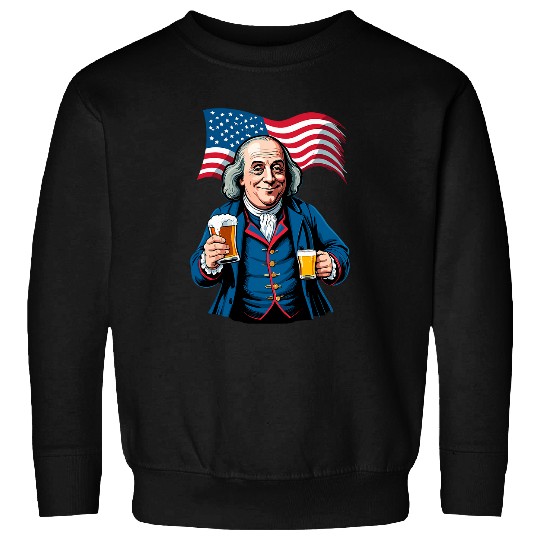 Beer Fun Boozing Benjamin Franklin With Beer Mug Sweatshirts