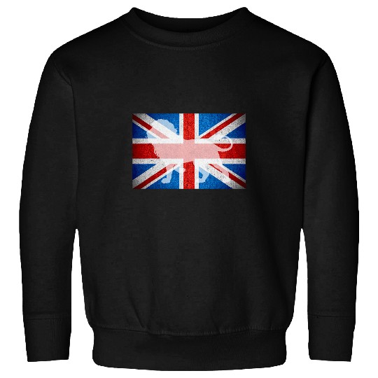 Lion Pet Classic vintages Union Jack Flag With Lion Silhouette Sweatshirts