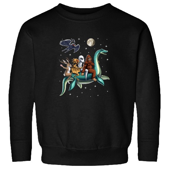 Cryptid bigfoots Jackalope Mothman Loch Ness Monster Sweatshirts