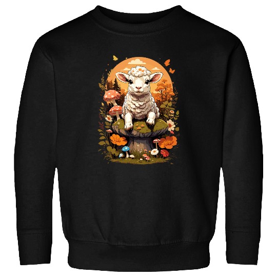 Cottagecore Aesthetic Sheep Fairycore Floral Mushroom Fungi Sweatshirts