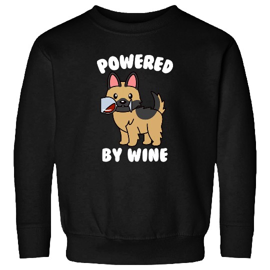 Wines Fun Powered By Wines German Shepherd Dog Sweatshirts