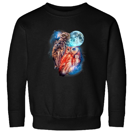 Owl Pet 3 Moon Owl Funny Nocturnal Birds Of Prey Graphic Art Humor Sweatshirts