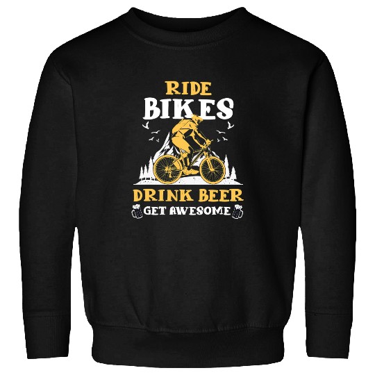 Beer Fun Beer Ride Bikes Cycling Beer Bicycle Mountain Bike Nature Sweatshirts