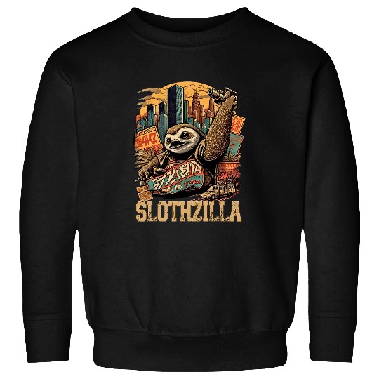Sloth Pet Japan Slothzilla Kaiju Anime Manga Sloth Sweatshirts