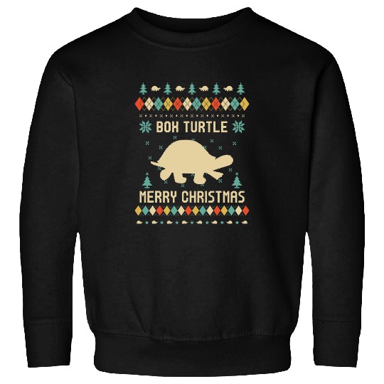 Turtle Pet BOX TURTLE Ugly Christmas Sweater Vinatge Retro Sweatshirts