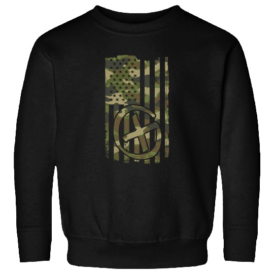 Discover Hunting Cache Geocacher Geocaching USA Flag 4th July Sweatshirts