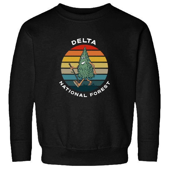 Cute Hiking Tree Delta National Forest Mississippi Camping Sweatshirts