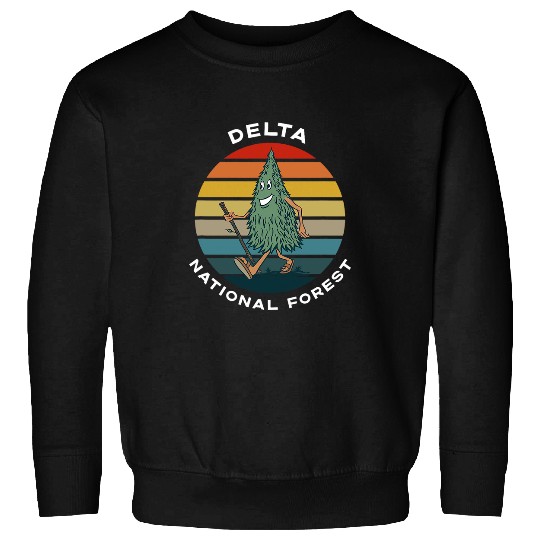 Cute Hiking Tree Delta National Forest Mississippi Camping Sweatshirts