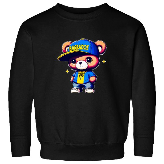 Bear Pet Cute Bajan Teddy Bear Barbados Flag Souvenir Sweatshirts