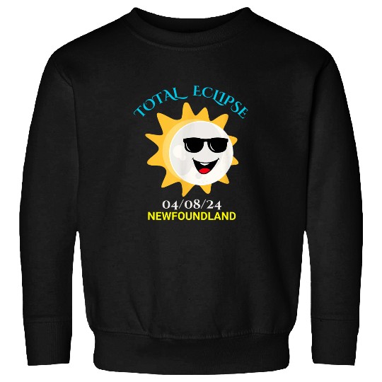 Newfoundland Funny Sun Moon Total Solar Eclipse 040824 Sweatshirts