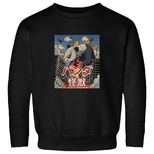 Panda Pet Kaiju Panda Japanese Aesthetic Kaijin Sweatshirts