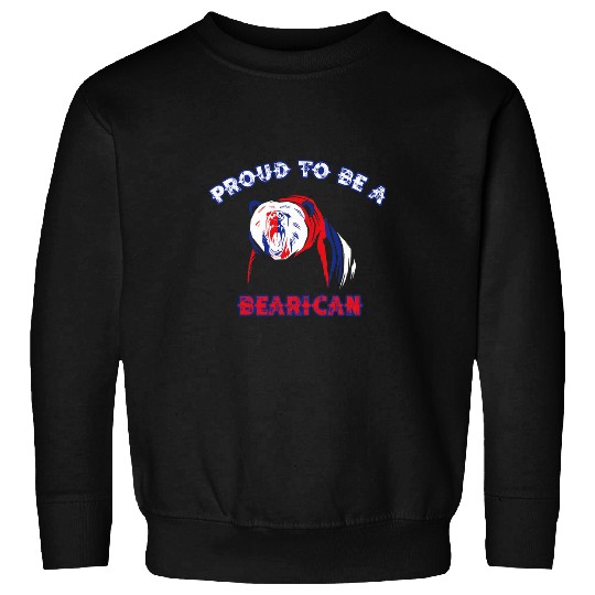 Bear Pet Patriotic American Flag Angry Bear 4th Of July America USA Sweatshirts