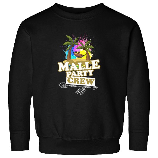 Discover Sloth Pet Malle Party Crew Sloth Mallorca Funny Saying Holiday Sweatshirts