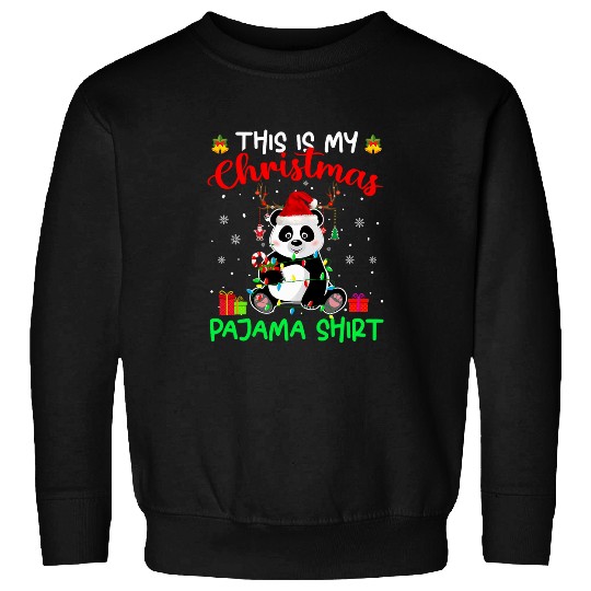 Discover Panda Pet This Is My Christmas Pajama xmass Santa Panda Lover Sweatshirts