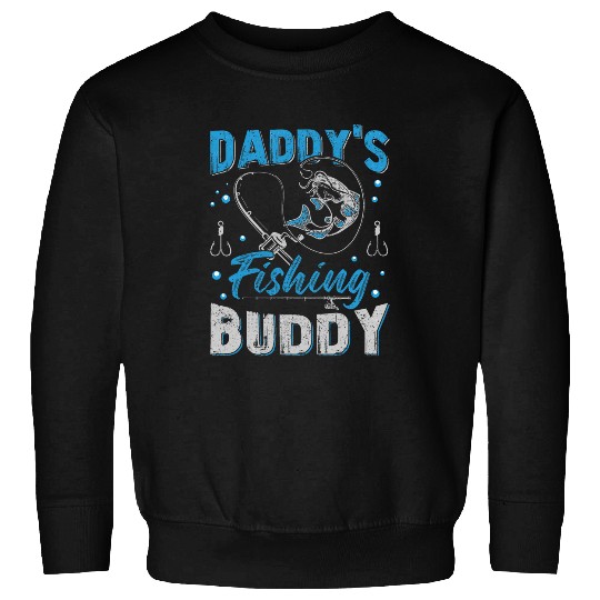 Daddys Fishing Buddy Funny Father Kid Matching Outfits Sweatshirts