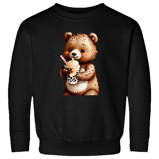Bear Pet Cute Bear Drinking Boba Bubble Milk Tea Kawaii Animal Lovers Sweatshirts