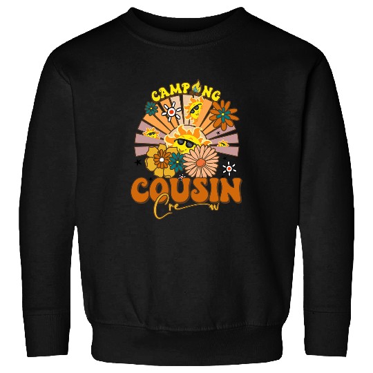 Groovy Camping Flowers Camping Cousin Crew Family Reunion Sweatshirts
