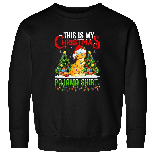 Lion Pet This Is My Christmas Pajama Lights Mountain Lion Xmas Sweatshirts