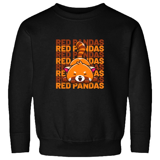 Panda Pet Kawaii Aesthetic Red Panda Text Graphic Art Zoo Sweatshirts