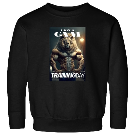 Lion Pet Training Day Lion Gym Fitness Gym Bodybuilder Training Sweatshirts