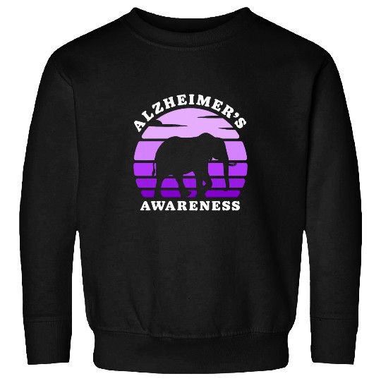 Elephant Pet Alzheimer s Awareness Support Squad Cute Purple Elephant Sweatshirts