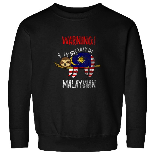 Discover Sloth Pet Malaysia Flag Sloth Im Not Lazy Im Malaysian Vintage Sweatshirts