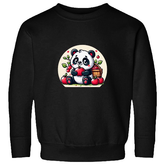Panda Pet Apple Picking Autumn Sweatshirts