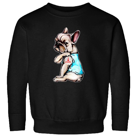 french bulldog tattoo love grandma Sweatshirts