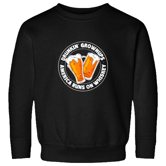 Drunken Grownups American Dad Run On Beer Funny Sweatshirts