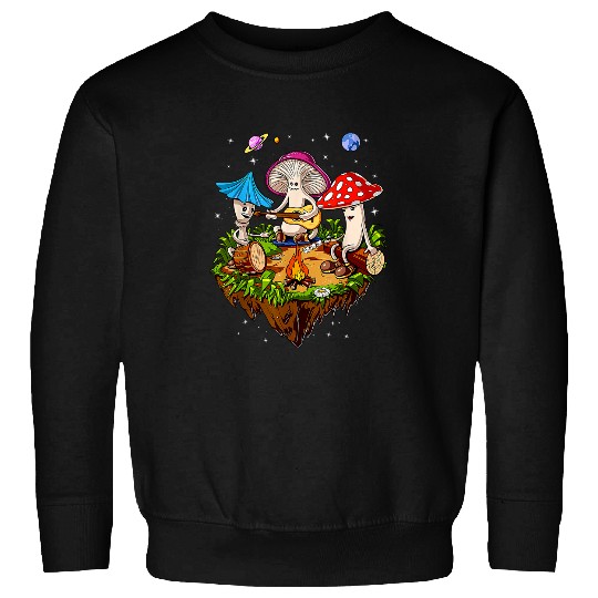 Hippie Mushrooms Camping psychedelics Forest Fungi Festival Sweatshirts