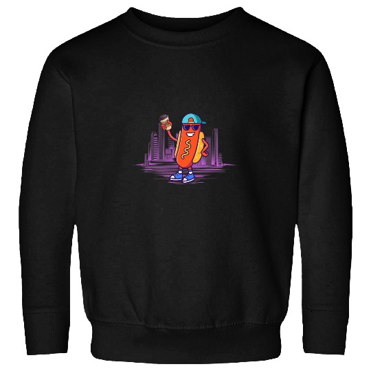 Coffee Fun Bean Cafe caffeines Hotdog Bun Ketchup Mustard Mayo Sweatshirts