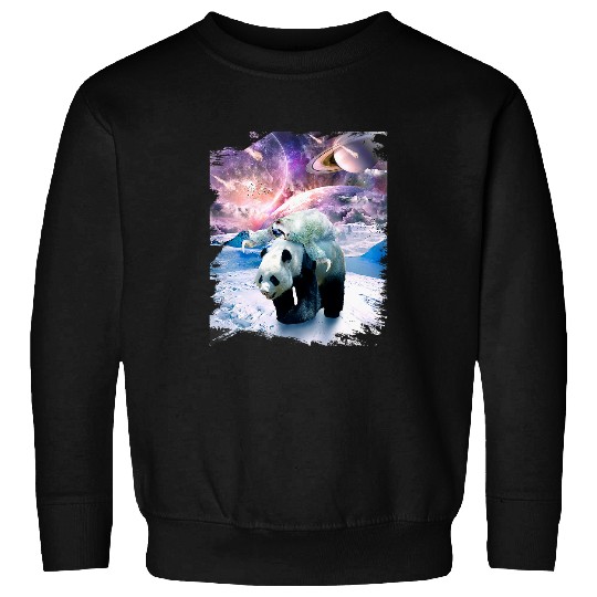 Sloth Pet Nice sloth riding panda in the galaxy room Sweatshirts