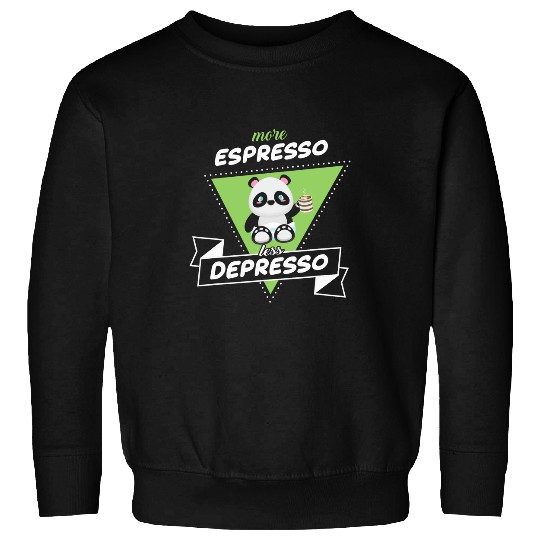 Panda Pet More Espresso Less Depresso Cute Panda Baby Coffee Sweatshirts