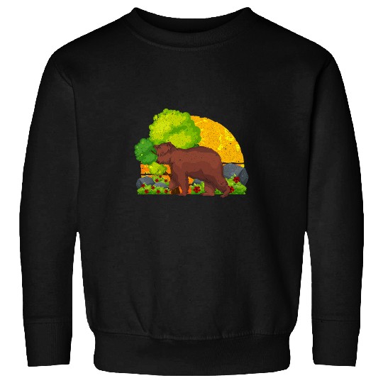 Bear Pet Retro Nature Animal Grizzly Bear Lover Wildlife Forest Bear Sweatshirts