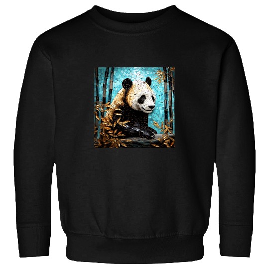 Panda Pet Aurora Essence Kintsugi Panda in Bamboo Tapestry Sweatshirts