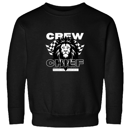 Lion Pet Crew Chief Racing Pit Crew Race Team Lion Checkered Flag Sweatshirts