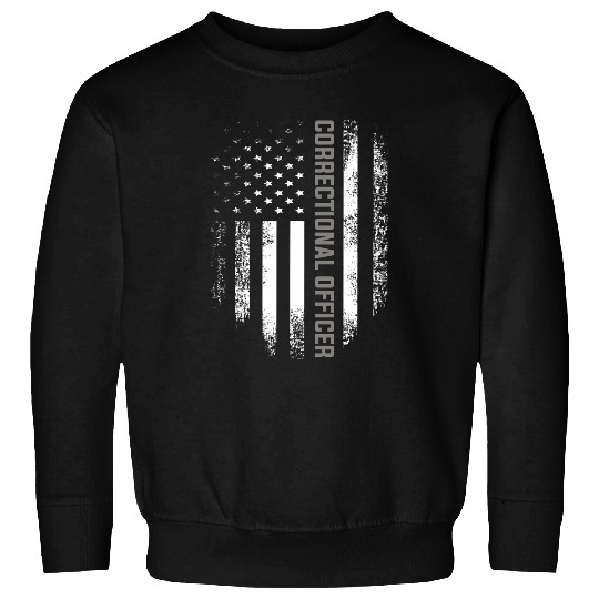 Police Job Correctional Officer With American Flag Gift Police Sweatshirts