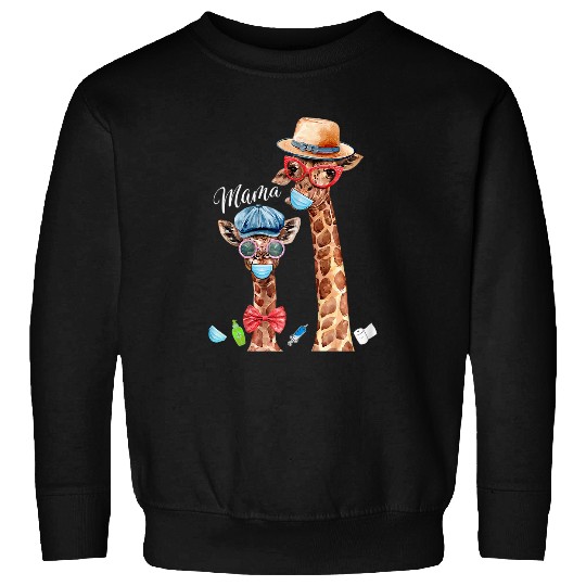 Giraffe Pet baby giraffe boy mama plus size graphic mors day Sweatshirts