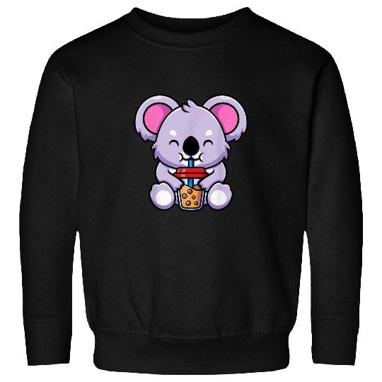 Koala Pet Boba Tea Bubble Tea Kawaii Theme Cute Koala Smile Sweatshirts
