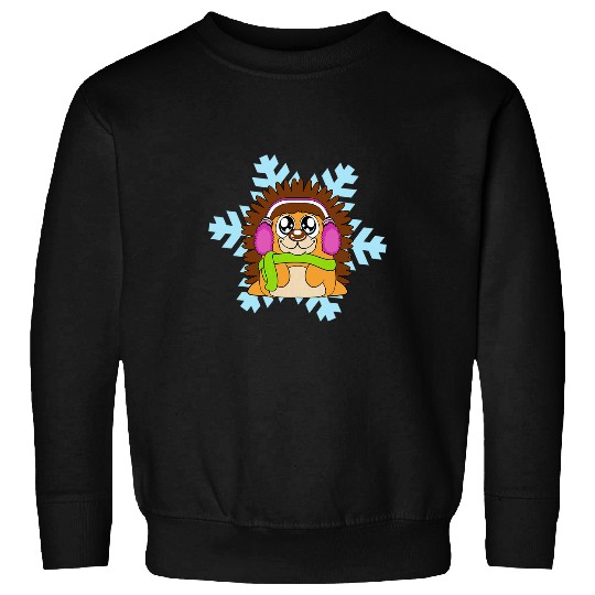 Hedgehog Pet Christmas Balls Winter Snowflake Snow Sweatshirts