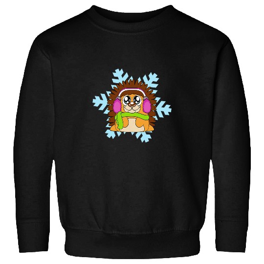 Hedgehog Pet Christmas Balls Winter Snowflake Snow Sweatshirts