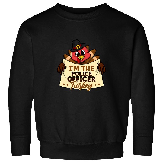 Im the police officer turkey family matching thanksgiving Sweatshirts