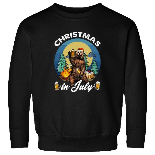 Beer Fun vintages Funny Bear Drinking Beer Camping Christmas in July Sweatshirts