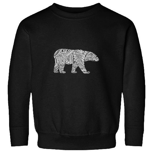 Bear Pet Polar Bear Arctic Animal Aztec Maya Maori Tribal Pattern Sweatshirts