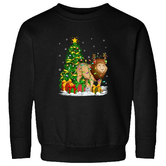 Lion Pet Mountain Lion Lover xmass Lighting Mountain Lion Christmas Sweatshirts
