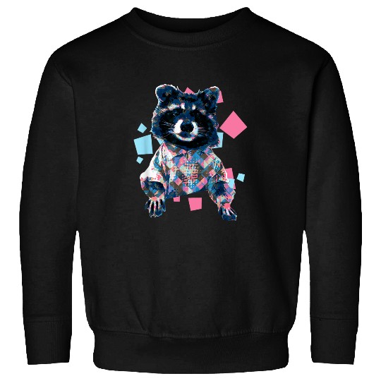 Raccoon Pet In Collared Funny Meme Sweatshirts